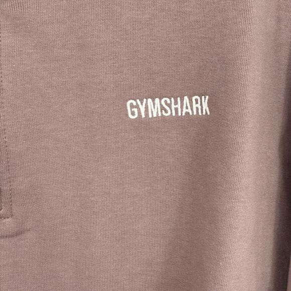Gymshark Rest Day Sweats 1/4 Zip Men's L Powder Mauve LS Sweatshirt Oversize New - Picture 4 of 7